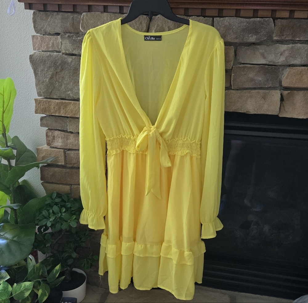 ChicMe Lemon Yellow Dress